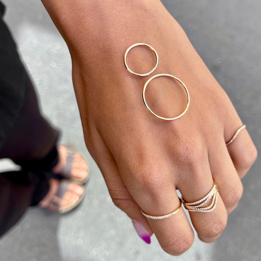 MARIN, Wave diamond ring, Gold/White