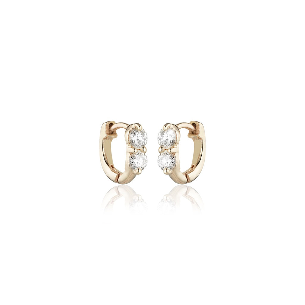 OLYMPIA, Hermes huggies 9mm 0,44ct, Gold/White