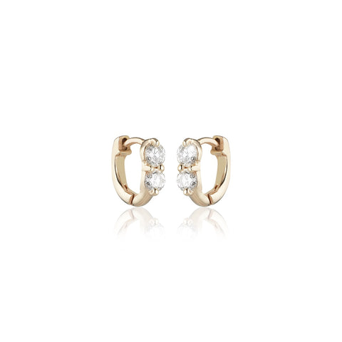OLYMPIA, Hermes huggies 9mm 0,44ct, Gold/White