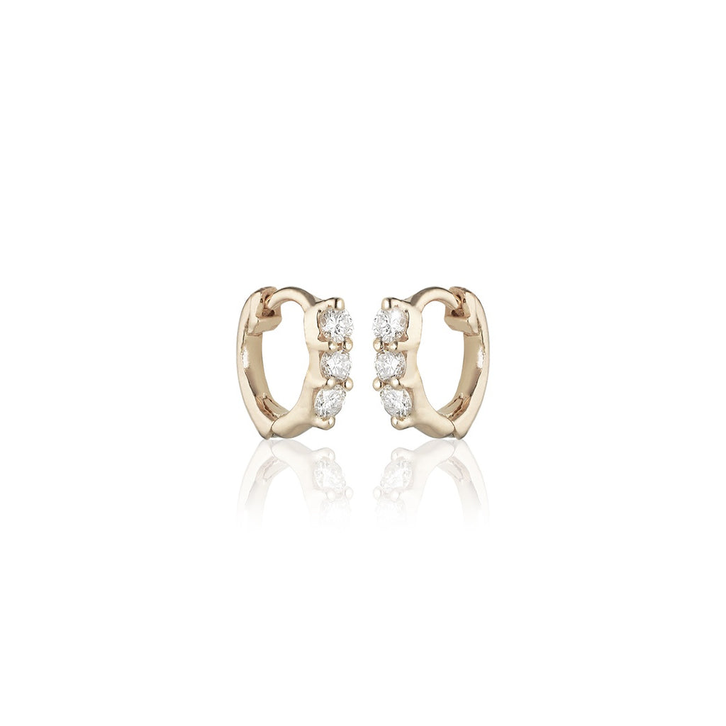 OLYMPIA, Hera huggies 8mm 0,18ct, Gold/White