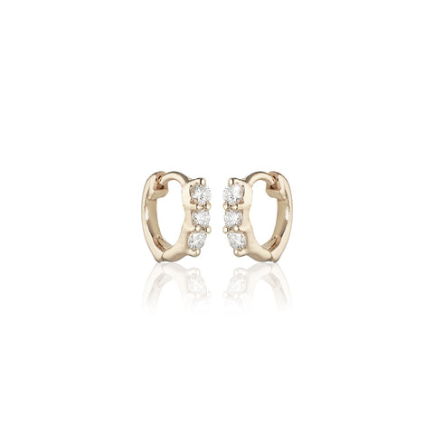 OLYMPIA, Hera huggies 8mm 0,18ct, Gold/White