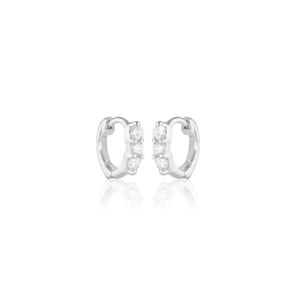 OLYMPIA, Hera huggies 8mm 0,18ct, White/White