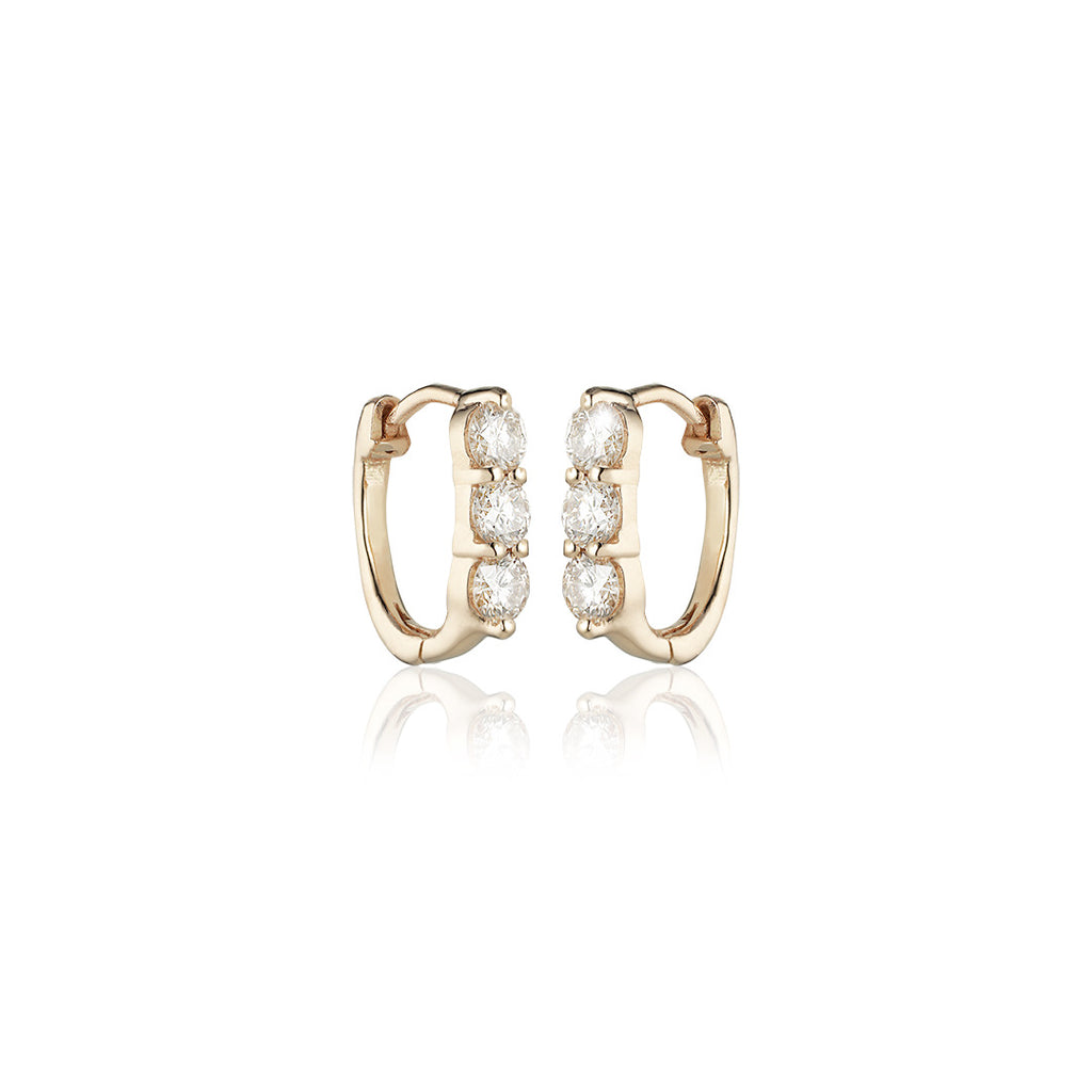 OLYMPIA, Hermes huggies 12mm 0,66ct, Gold/White
