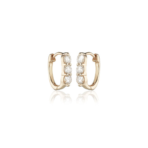 OLYMPIA, Hermes huggies 12mm 0,66ct, Gold/White