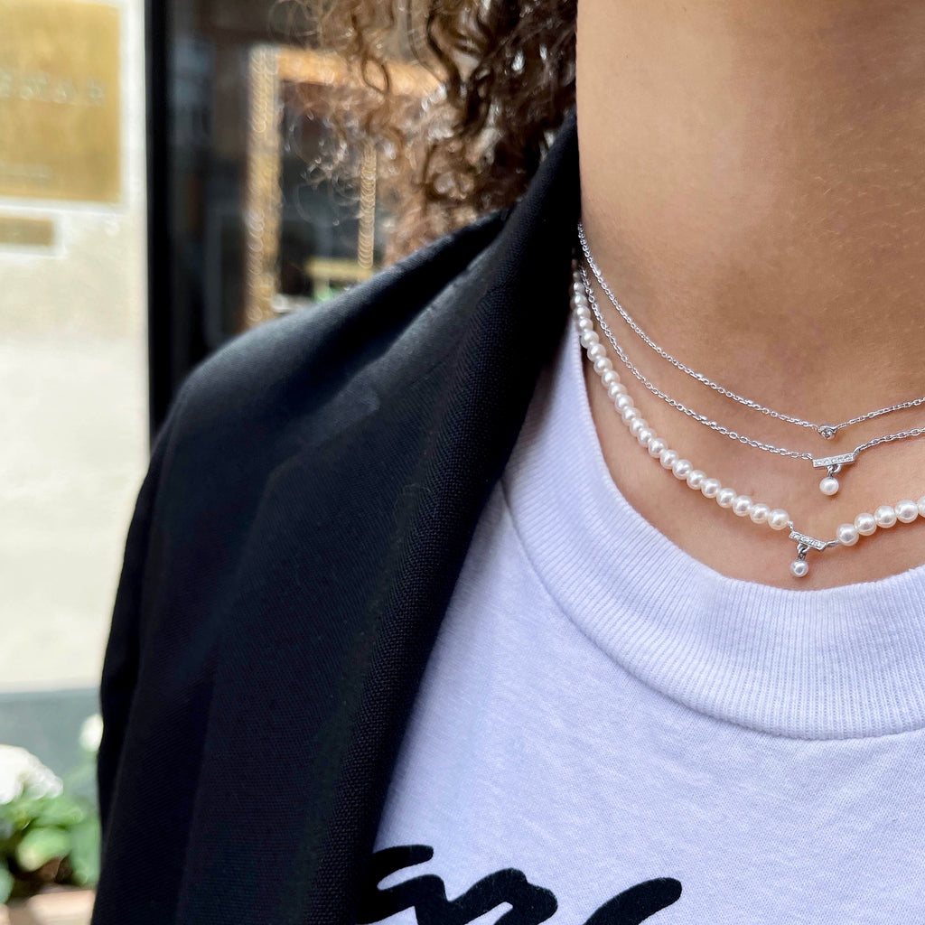 RIO, Move Necklace, White/WhiteDiamonds