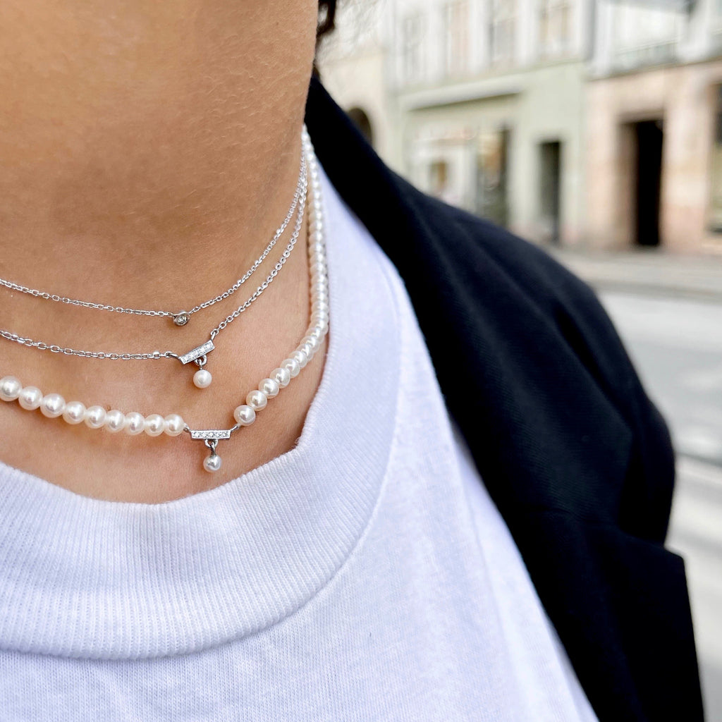 RIO, Move Necklace, White/WhiteDiamonds