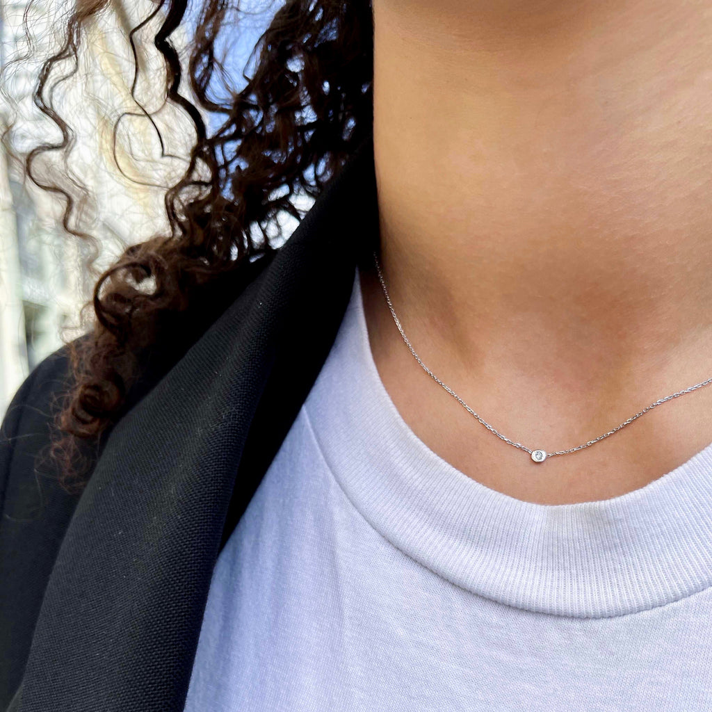 RIO, Move Necklace, White/WhiteDiamonds