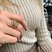 Aligned, 5-stone 0,56 ct Ring, Gold/Champagne