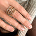 Aligned, 1/3 line 3mm Ring, Gold/Champagne