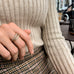 Aligned, 1/3 line 3mm Ring, Gold/Champagne