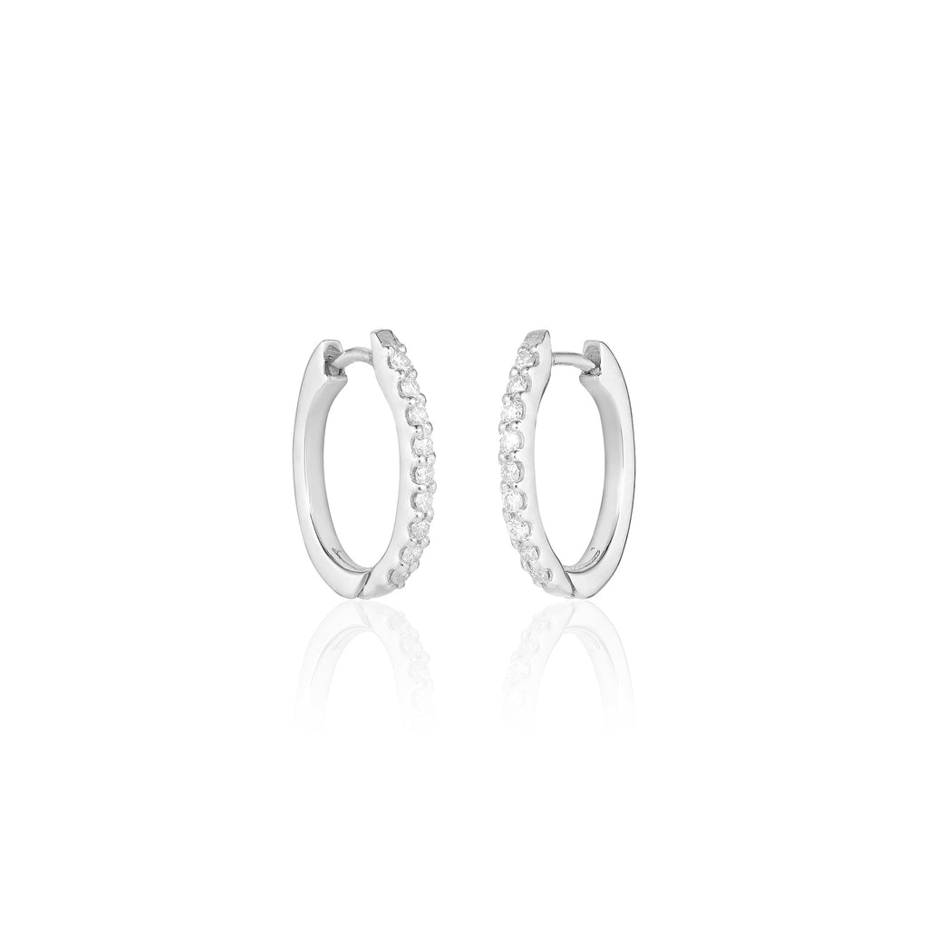 ALIGNED, EVEN Oval huggies 15mm 0,30ct, White/White