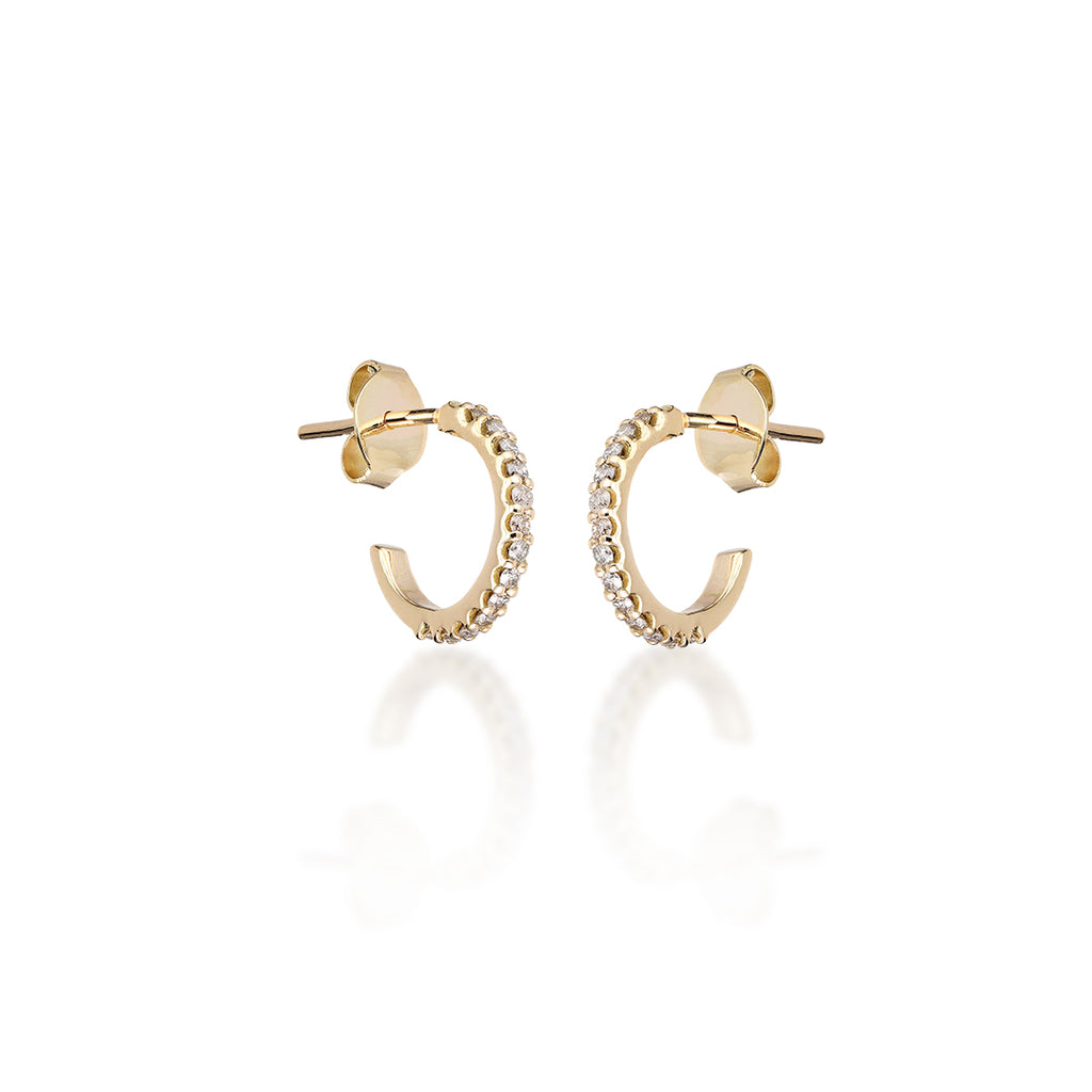 ALIGNED, Even Hoops 12mm 0,26ct, Gold/White