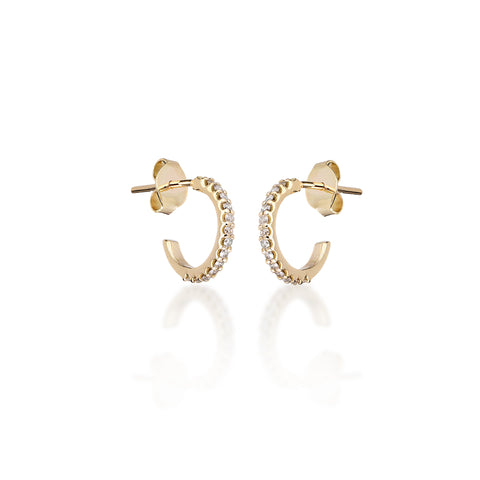 ALIGNED, Even Hoops 12mm 0,26ct, Gold/White