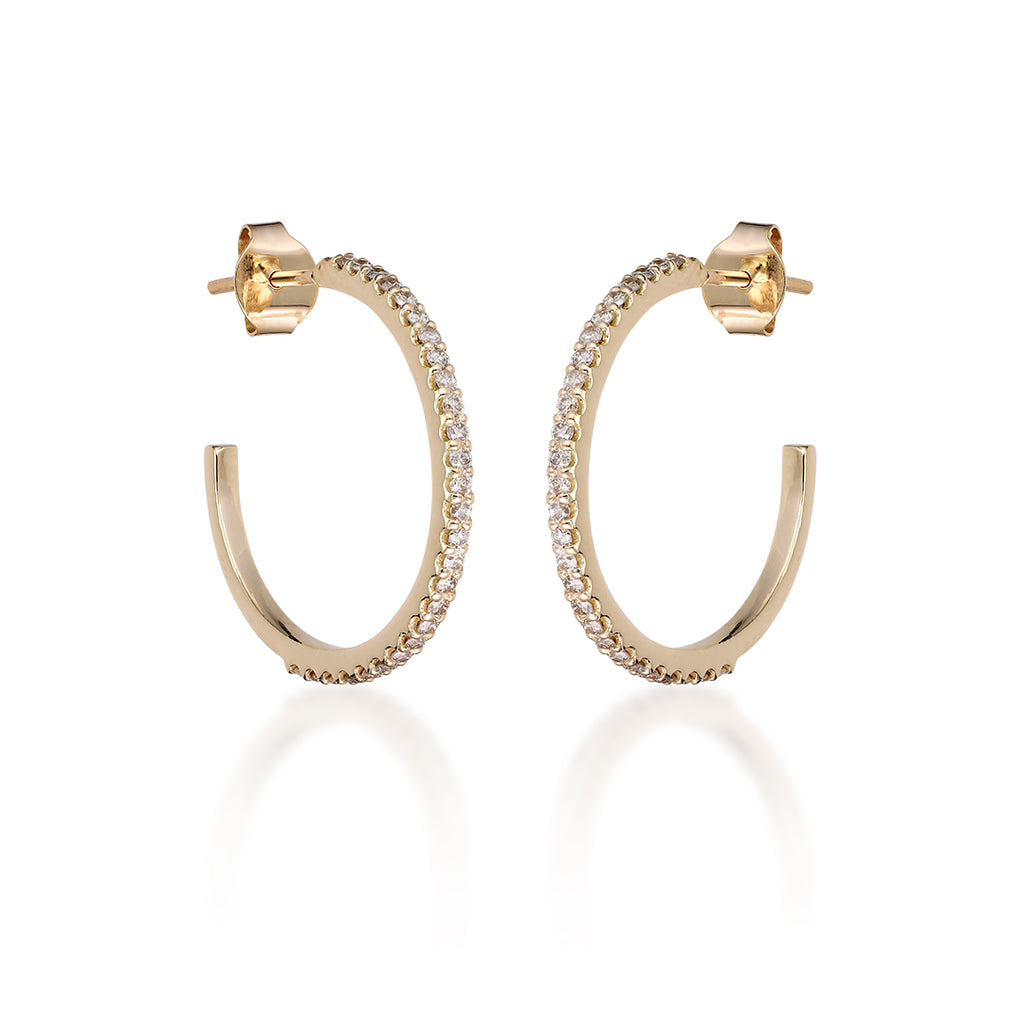 ALIGNED, Even Hoops 25mm 0,55ct, Gold/White