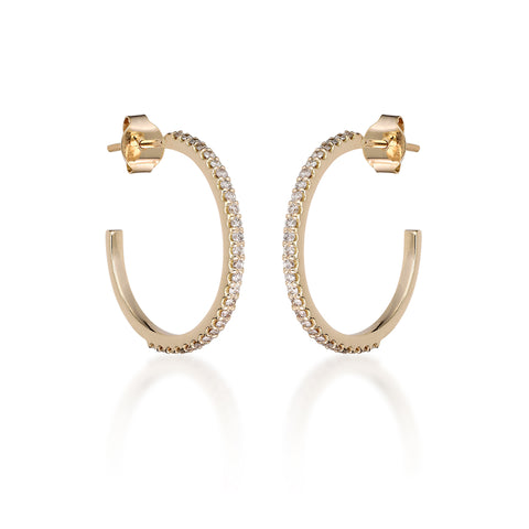 ALIGNED, Even Hoops 25mm 0,55ct, Gold/White