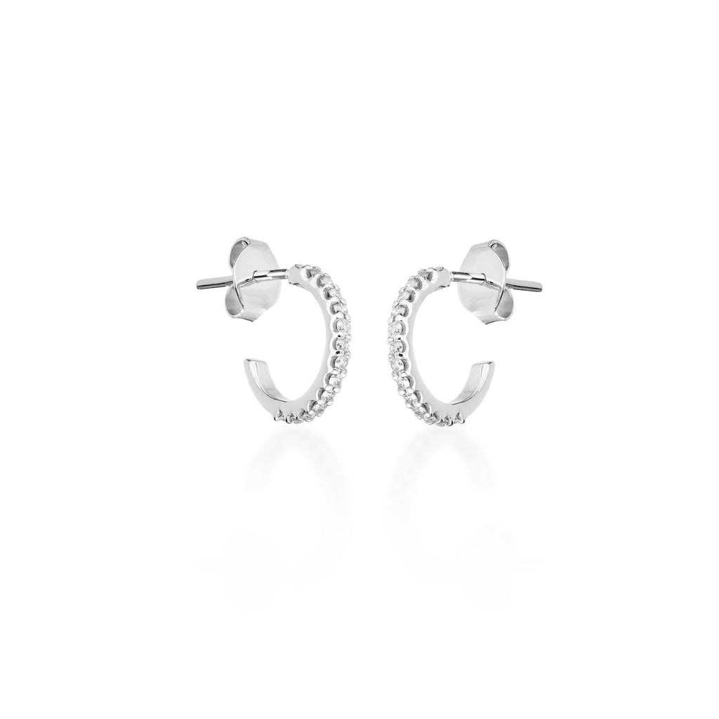 ALIGNED, Even Hoops 12mm 0,26ct, White/White