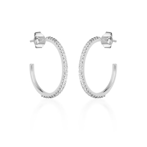 ALIGNED, Even Hoops 25mm 0,55ct, Gold/White