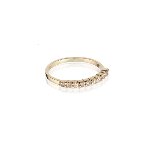 Aligned, 1/3 Line 2mm Ring, Gold/Champagne