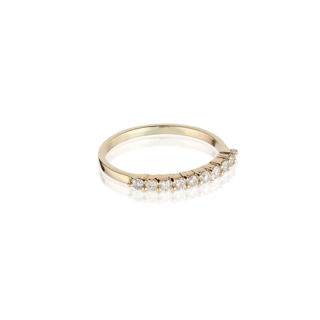 Aligned, 1/3 Line 2mm Ring, Gold/White