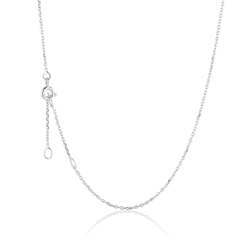BASIC, Facetted Necklace, White Gold 18k