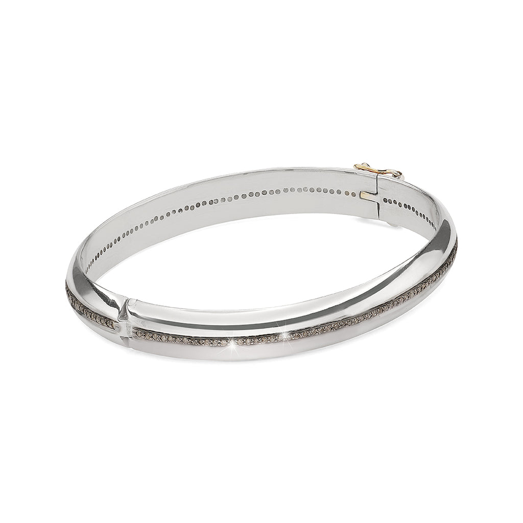 DIAMONDS, The wide 1-Line Bangle, Silver