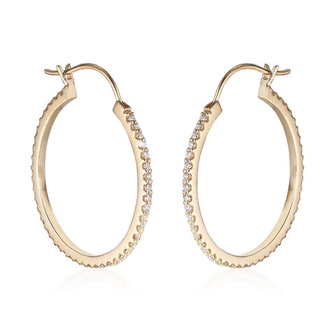 DIAMONDS, Medium Hoops 25mm, Gold