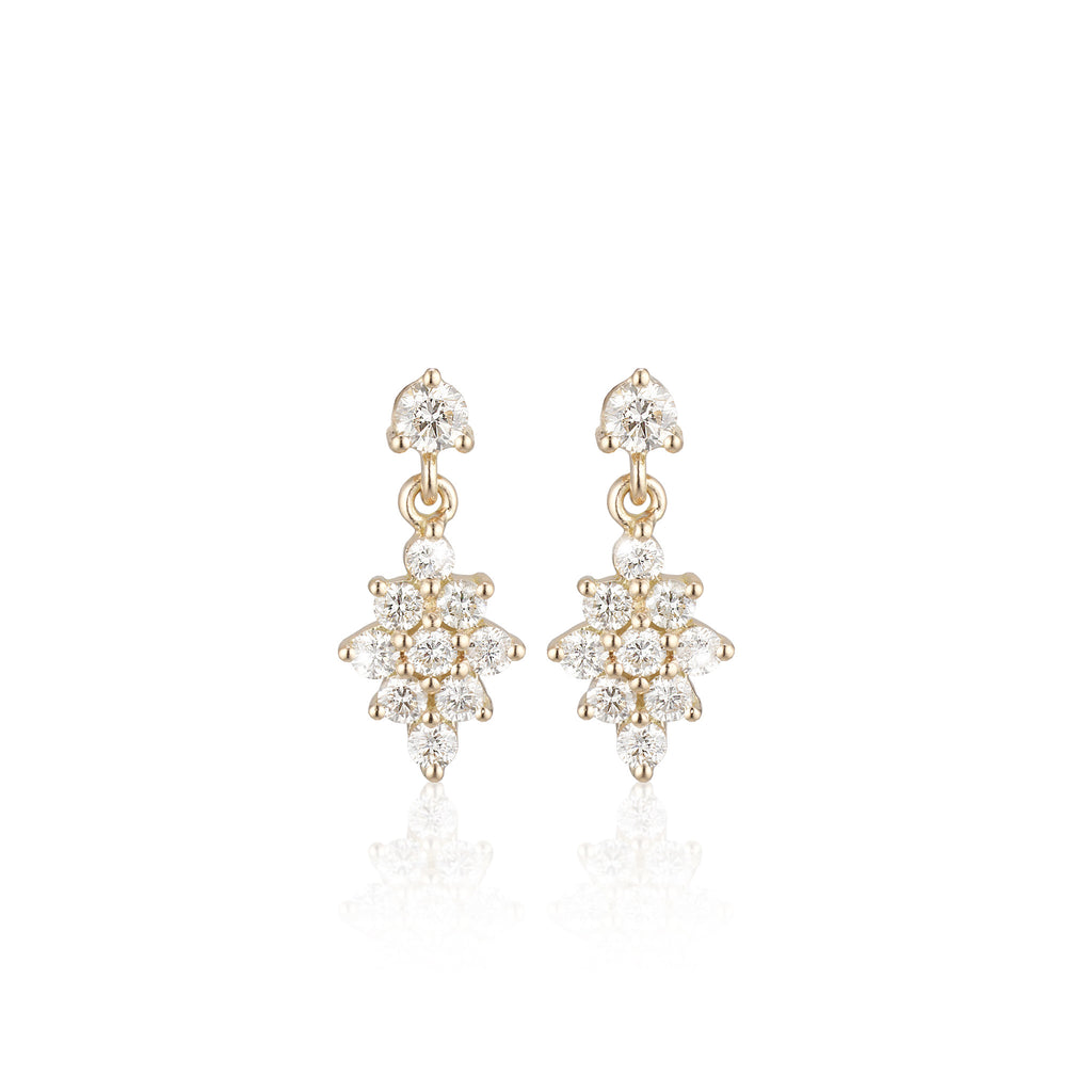 OLYMPIA, Dianysos Lux Earring 3mm Top, Gold/White
