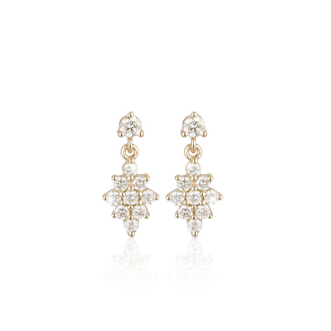 OLYMPIA, Dianysos Lux Earring 3mm Top, Gold/White
