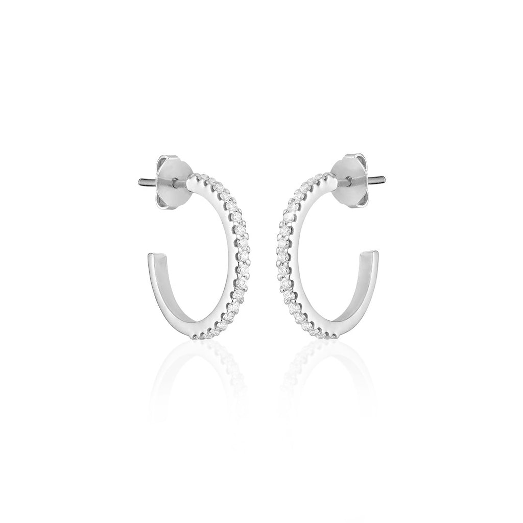 ALIGNED, Even Hoops 18mm, White/White