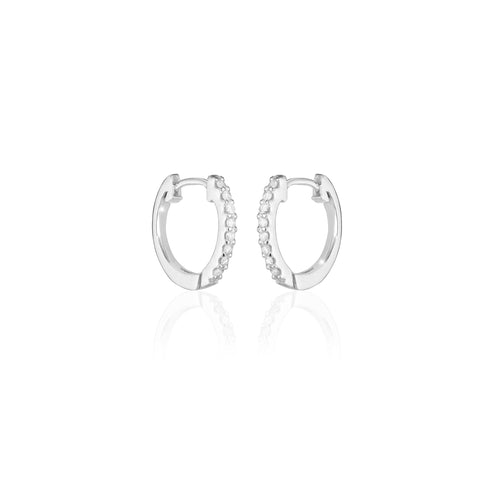 ALIGNED, EVEN oval huggies 12mm 0,20ct, White/White