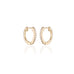 ALIGNED, EVEN oval huggies 12mm 0,20ct, Gold/White