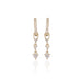 ALIGNED, EVEN oval huggies 12mm 0,20ct, Gold/White