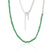 SANTORINI, Oia Bead Necklace, Green-White/Silver