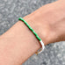 SANTORINI, Fira Bead Bracelet, Green-White/Silver