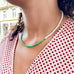 SANTORINI, Oia Bead Necklace, Green-White/Silver