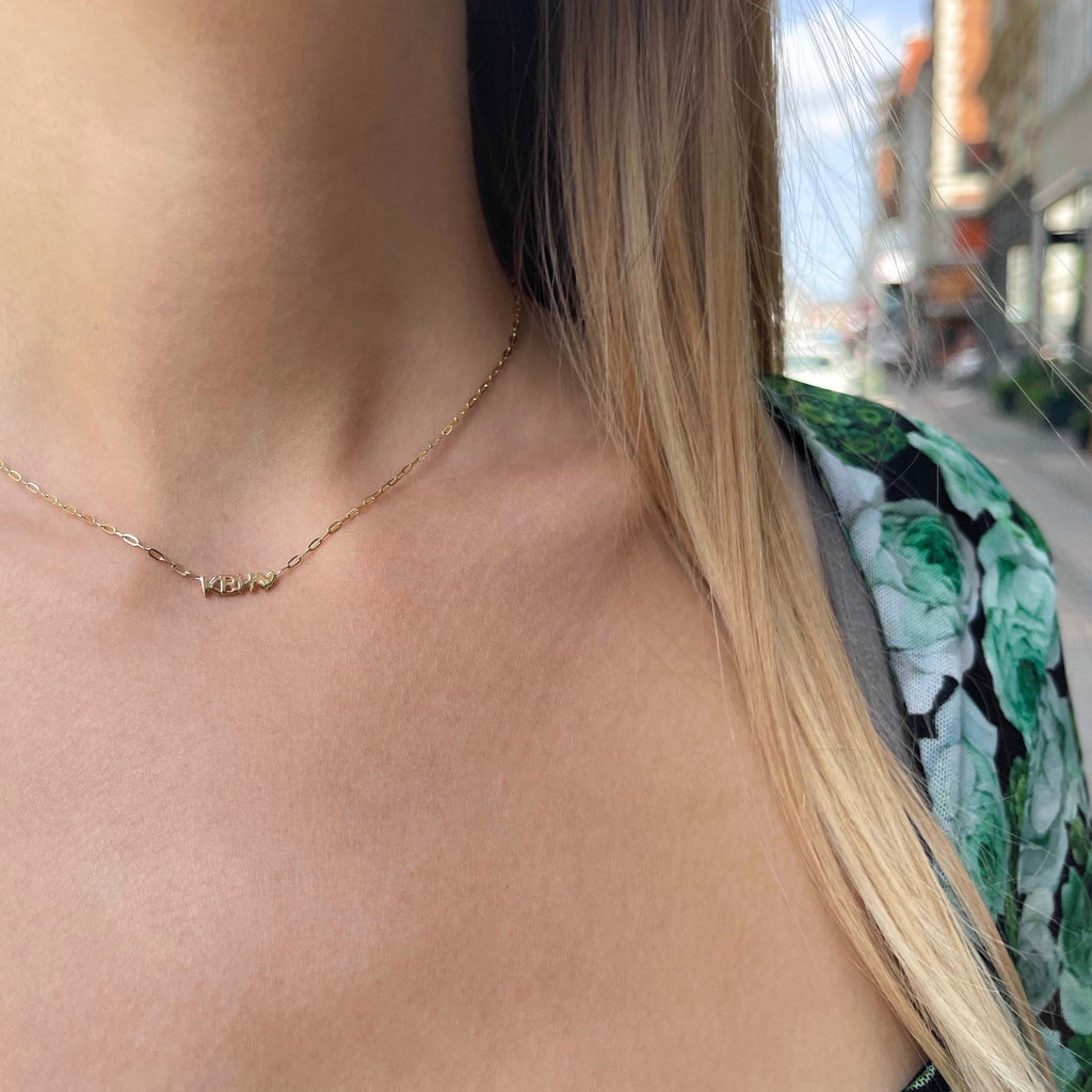 KØBENHAVN, Letter Necklace, 9K