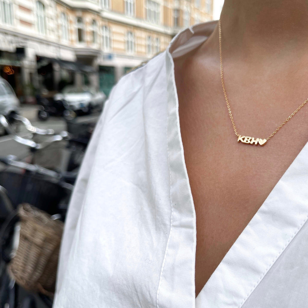 KØBENHAVN, Letters Necklace, Golden