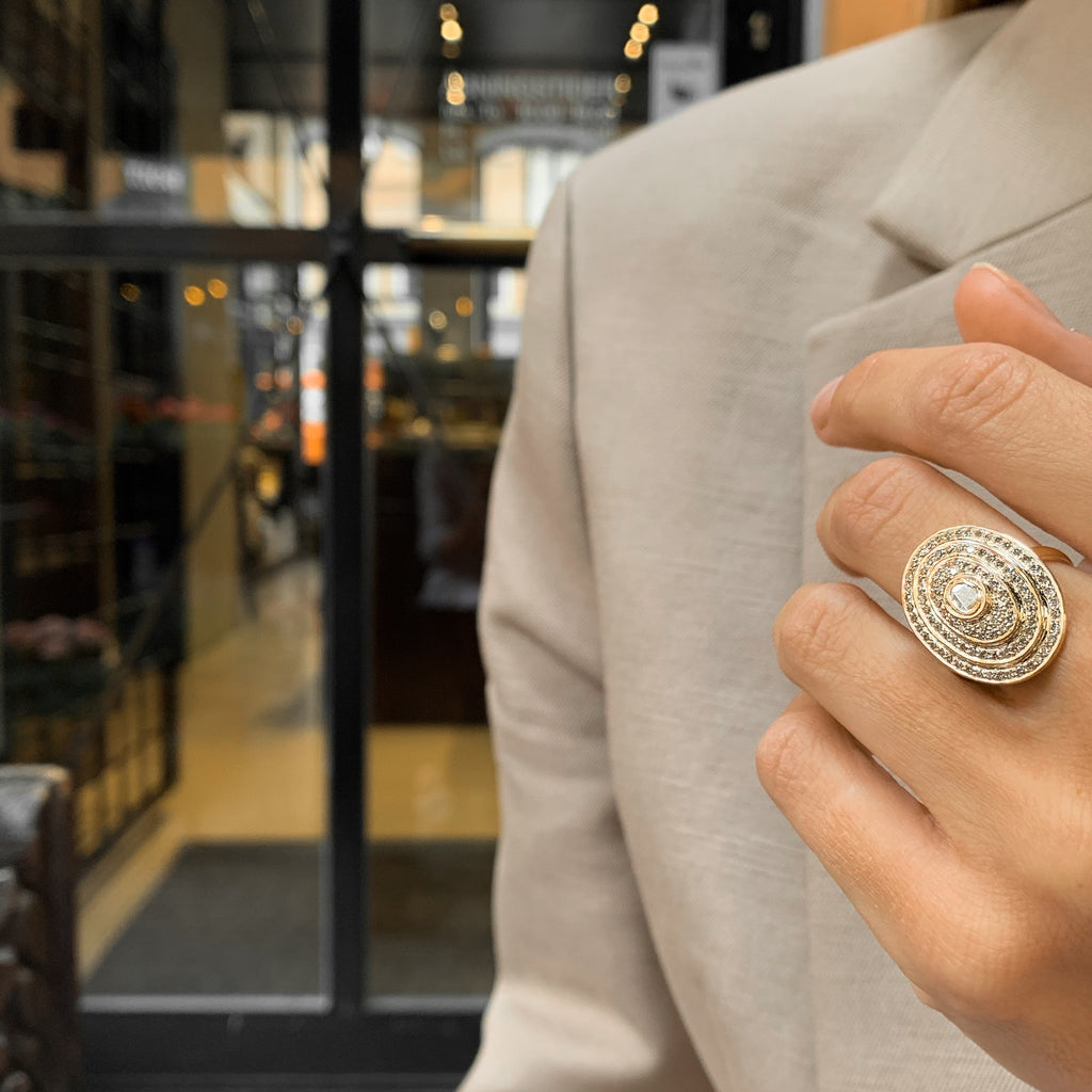 MODERN VINTAGE, Victorian Luxury 0,90ct Ring, Gold/White