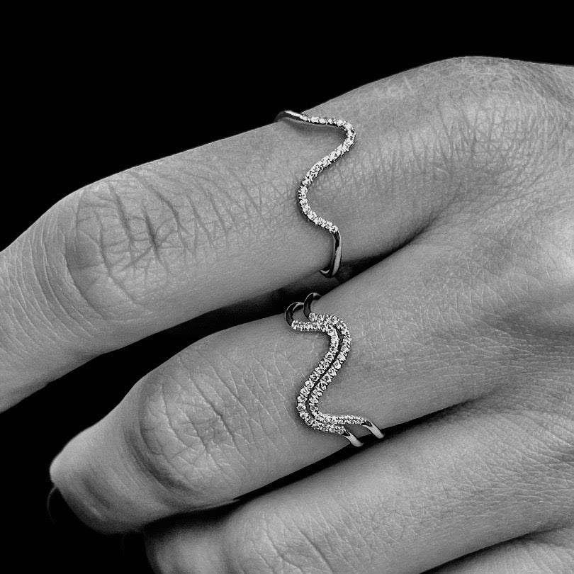 MARIN, DB-Wave diamond ring, White/White