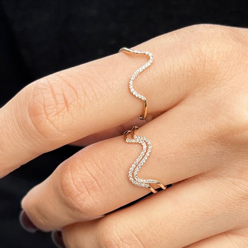 MARIN, DB-Wave diamond ring, Gold/White