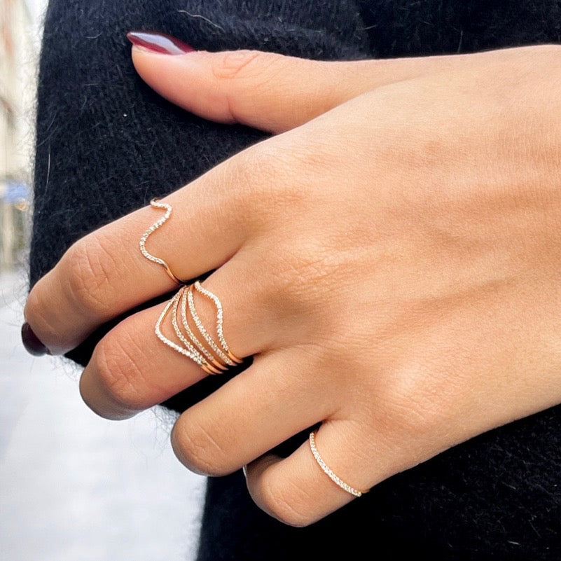 MARIN, DB-Wave diamond ring, Gold/White