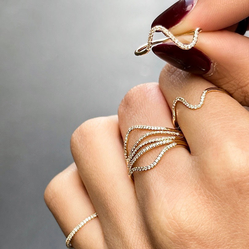 MARIN, DB-Wave diamond ring, Gold/White