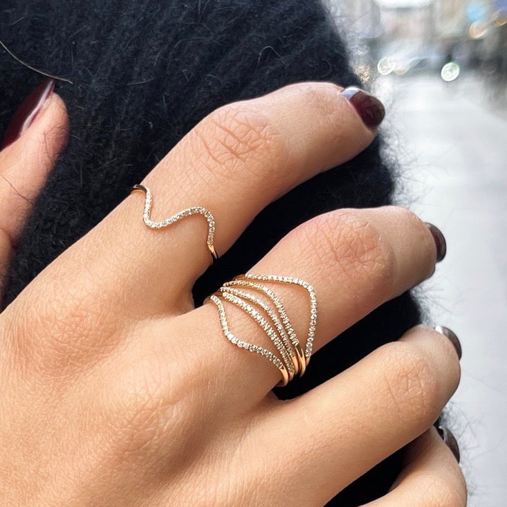 MARIN, DB-Wave diamond ring, Gold/White