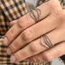 MARIN, Ripple diamond ring, White/high
