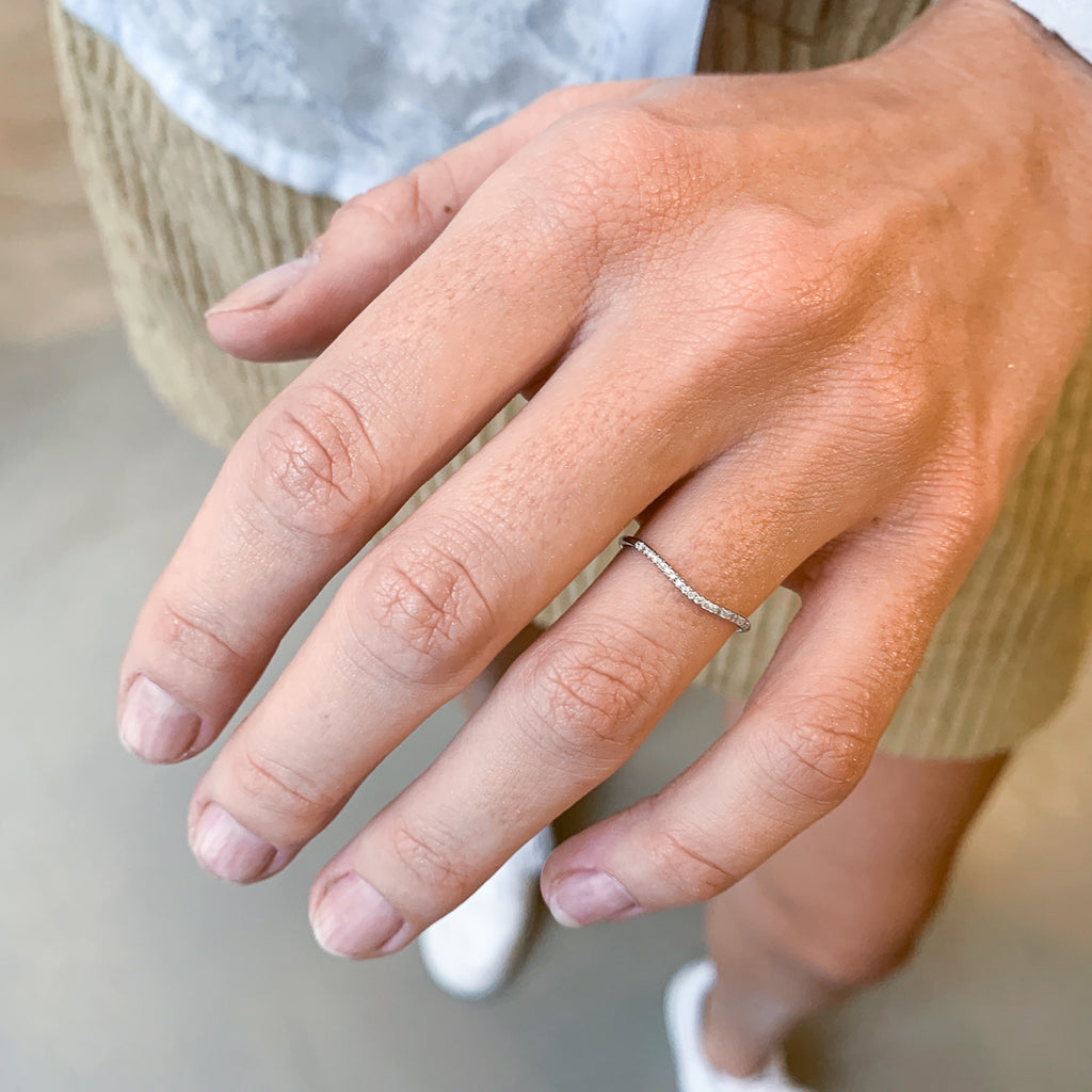 MARIN, Ripple diamond ring, White/high