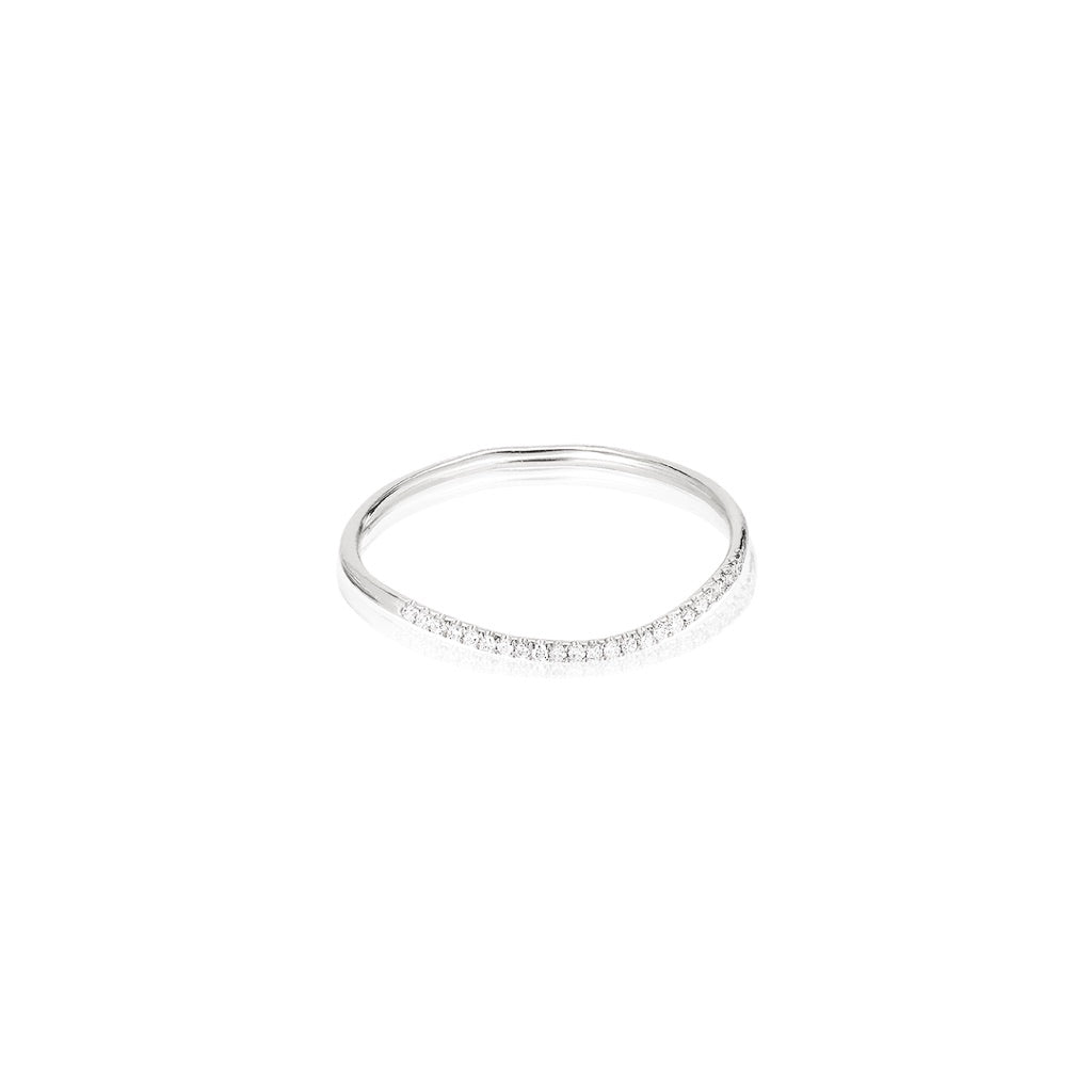 MARIN, Ripple diamond ring, White/high