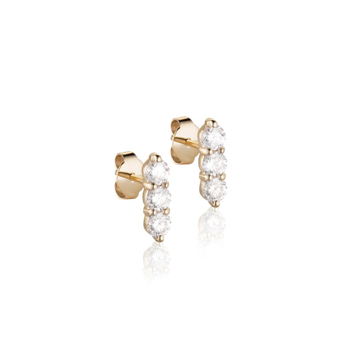 OLYMPIA, Hermes line Stud 0,66ct, Gold/White