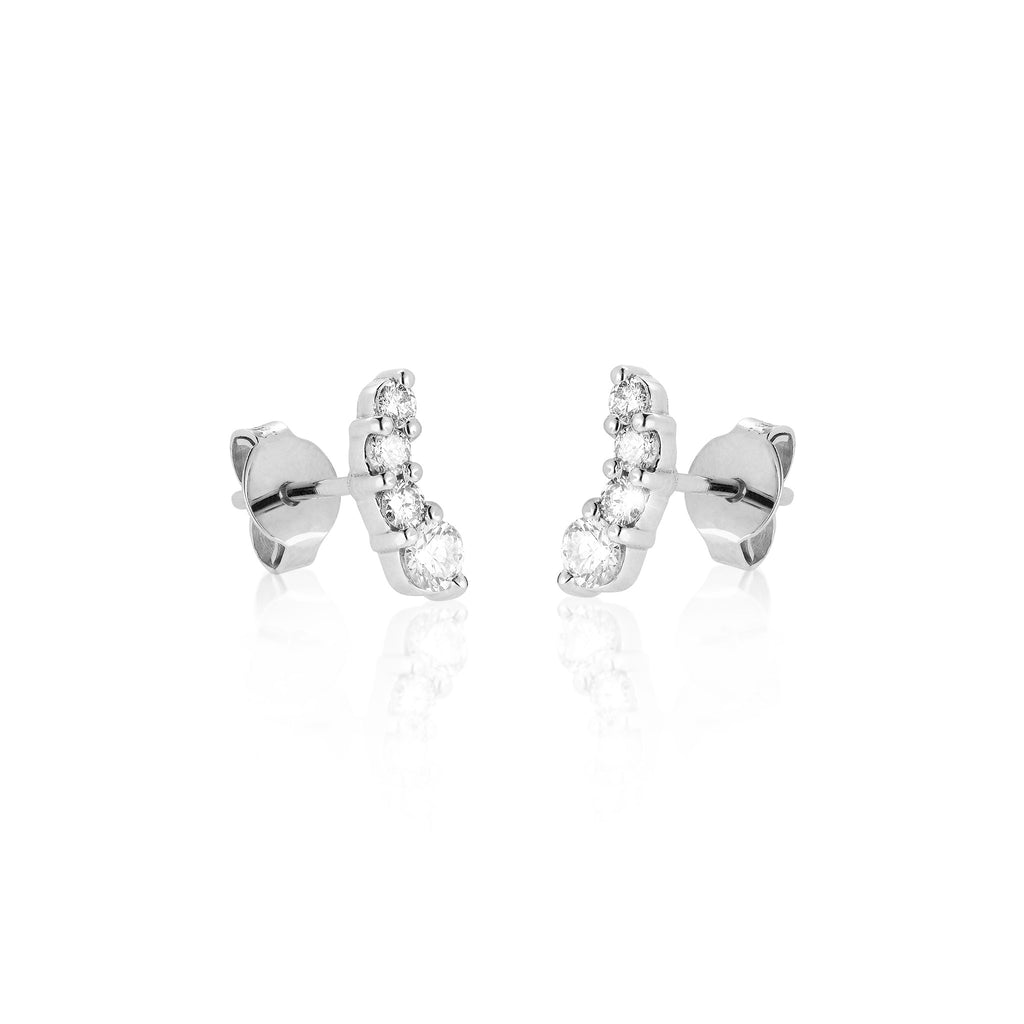 OLYMPIA, Zeus Arch Studs 0,45ct, White/White.