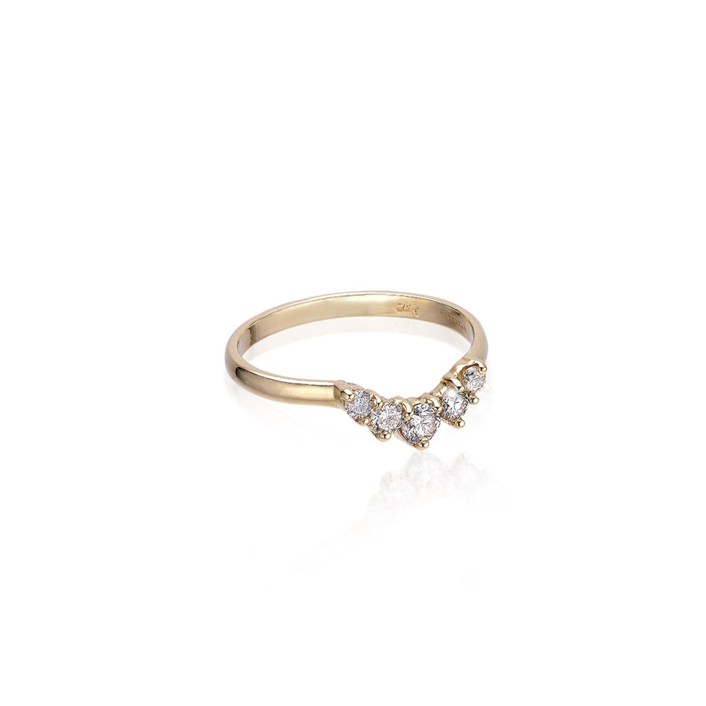 OLYMPIA, Poseidon Arc Ring 0,32ct, Gold/White