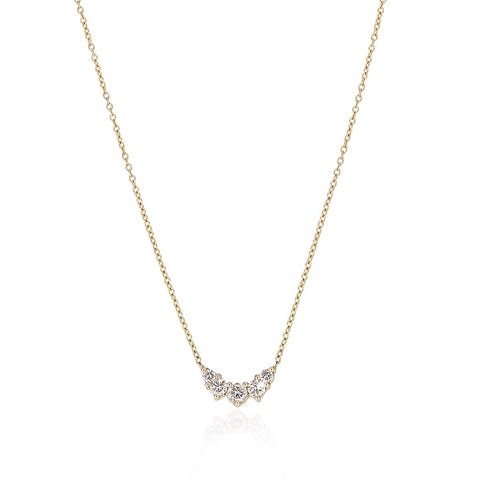 OLYMPIA, Poseidon Arch Necklace 0,32ct, Gold/White